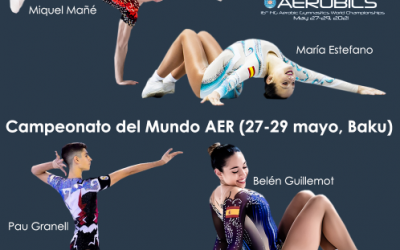 Pau Granell, Belén Guillemot y María Estéfano, designados para el Campeonato del Mundo de gimnasia aeróbica de Bakú