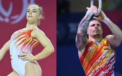 Laura Casabuena y Néstor Abad acarician el pódium en el Europeo de gimnasia artística